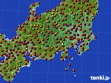 関東・甲信地方のアメダス実況(気温)(2015年08月03日)