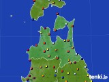 青森県のアメダス実況(日照時間)(2015年08月04日)