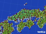 2015年08月06日の中国地方のアメダス(日照時間)