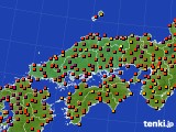 2015年08月06日の中国地方のアメダス(気温)