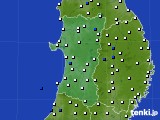 秋田県のアメダス実況(風向・風速)(2015年08月06日)