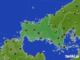 山口県のアメダス実況(日照時間)(2015年08月07日)