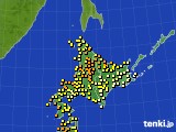 北海道地方のアメダス実況(気温)(2015年08月08日)