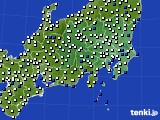 関東・甲信地方のアメダス実況(風向・風速)(2015年08月08日)