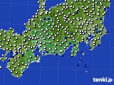 東海地方のアメダス実況(風向・風速)(2015年08月08日)