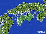 2015年08月08日の四国地方のアメダス(風向・風速)