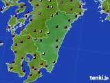 宮崎県のアメダス実況(日照時間)(2015年08月09日)