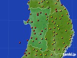 秋田県のアメダス実況(気温)(2015年08月09日)