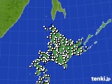 2015年08月09日の北海道地方のアメダス(風向・風速)