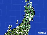 東北地方のアメダス実況(風向・風速)(2015年08月09日)