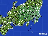 関東・甲信地方のアメダス実況(風向・風速)(2015年08月09日)