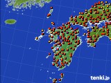 九州地方のアメダス実況(気温)(2015年08月10日)