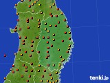 岩手県のアメダス実況(気温)(2015年08月10日)
