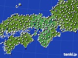 2015年08月10日の近畿地方のアメダス(風向・風速)