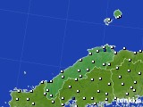 2015年08月10日の島根県のアメダス(風向・風速)