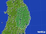 岩手県のアメダス実況(風向・風速)(2015年08月10日)