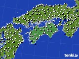 2015年08月11日の四国地方のアメダス(風向・風速)