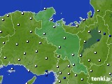 2015年08月11日の京都府のアメダス(風向・風速)
