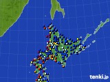 北海道地方のアメダス実況(日照時間)(2015年08月12日)