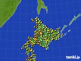 北海道地方のアメダス実況(気温)(2015年08月12日)