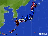 アメダス実況(日照時間)(2015年08月13日)