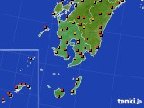 2015年08月13日の鹿児島県のアメダス(気温)