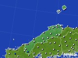 2015年08月13日の島根県のアメダス(風向・風速)