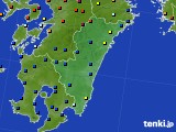 宮崎県のアメダス実況(日照時間)(2015年08月14日)