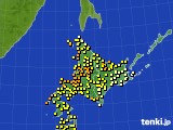北海道地方のアメダス実況(気温)(2015年08月14日)