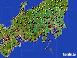 関東・甲信地方のアメダス実況(気温)(2015年08月14日)