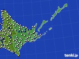 道東のアメダス実況(風向・風速)(2015年08月14日)