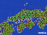 中国地方のアメダス実況(日照時間)(2015年08月15日)