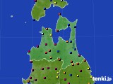 青森県のアメダス実況(日照時間)(2015年08月16日)