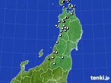 東北地方のアメダス実況(降水量)(2015年08月18日)