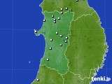 秋田県のアメダス実況(降水量)(2015年08月18日)
