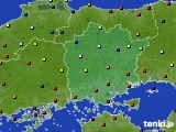 岡山県のアメダス実況(日照時間)(2015年08月18日)