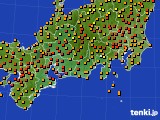 東海地方のアメダス実況(気温)(2015年08月18日)