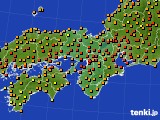 近畿地方のアメダス実況(気温)(2015年08月18日)