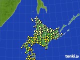 北海道地方のアメダス実況(気温)(2015年08月19日)