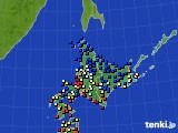 北海道地方のアメダス実況(日照時間)(2015年08月20日)