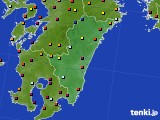 宮崎県のアメダス実況(日照時間)(2015年08月20日)