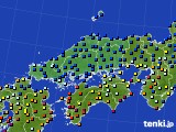 中国地方のアメダス実況(日照時間)(2015年08月21日)