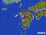 九州地方のアメダス実況(気温)(2015年08月21日)