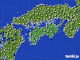 2015年08月21日の四国地方のアメダス(風向・風速)