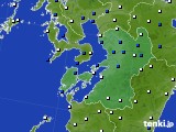 熊本県のアメダス実況(風向・風速)(2015年08月21日)