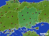 岡山県のアメダス実況(日照時間)(2015年08月22日)