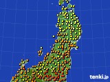 東北地方のアメダス実況(気温)(2015年08月22日)