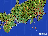 東海地方のアメダス実況(気温)(2015年08月22日)
