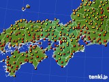 近畿地方のアメダス実況(気温)(2015年08月22日)