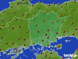 岡山県のアメダス実況(気温)(2015年08月22日)